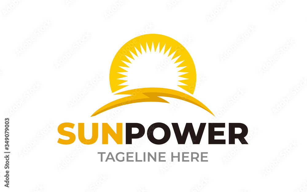 Fototapeta premium Creative Sun power concept logo design