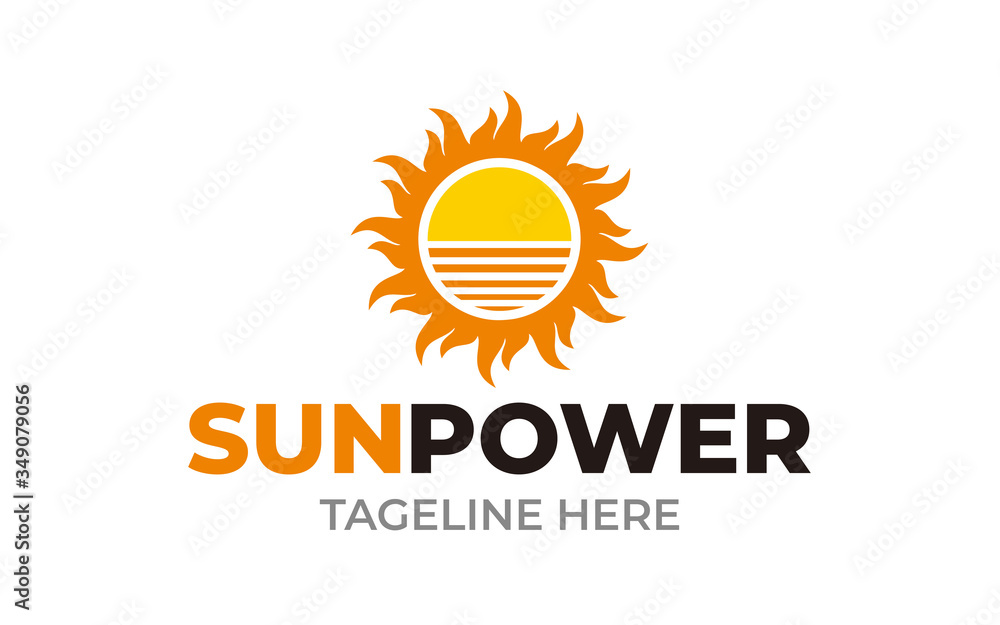 Fototapeta premium Creative Sun power concept logo design