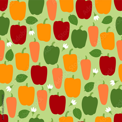 Pepper. Colored Seamless Vector Patterns