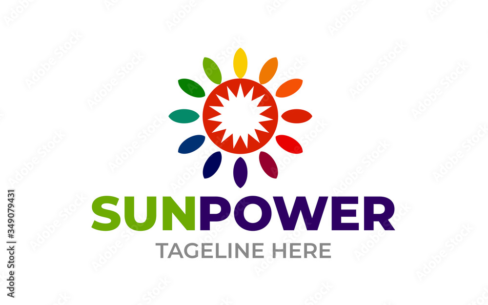 Fototapeta premium Creative Sun power concept logo design