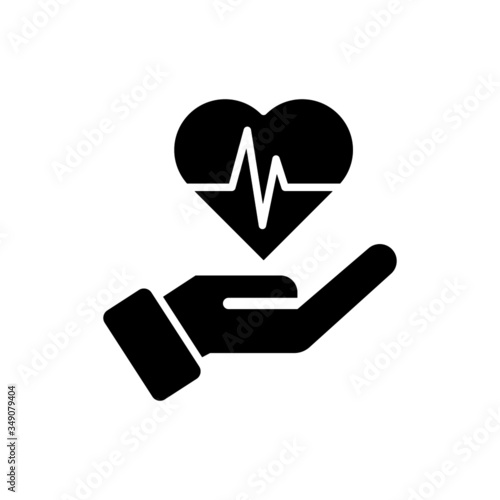 Health icon with heart sign on white background, Heart pulse icon and favorite, like, love, care symbol