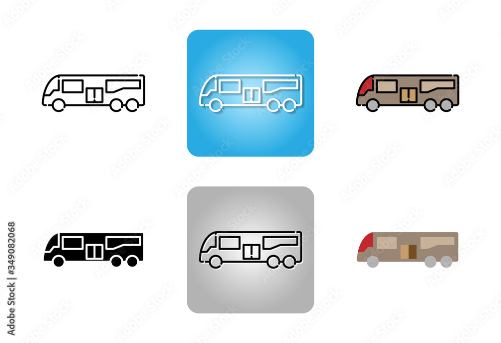 Bus icon set isolated on white background for web design Bus icon set isolated on white background for web design