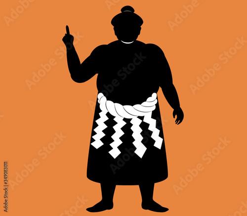 japanese Sumo wrestler . silhouette vector art