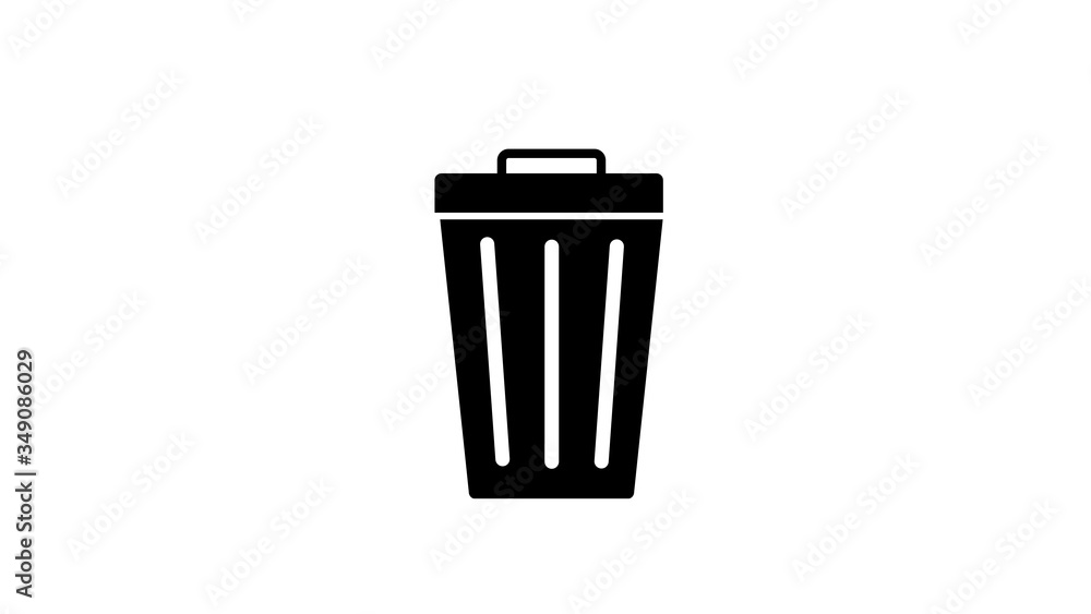 Recycle bin with recycling sign thin line icon Recycle bin with recycling sign thin line icon