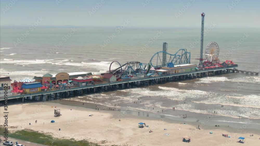 Galveston, Texas, USA. 1 October, 2019. Holiday beach town & the