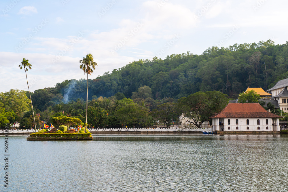 The small artificial island situated in the centre of Kandy lake, Sri Lanka. This island was used by the king's harem for bathing and was connected to the palace by secret tunnel. The small artificial island situated in the centre of Kandy lake, Sri Lanka. This island was used by the king's harem for bathing and was connected to the palace by secret tunnel.