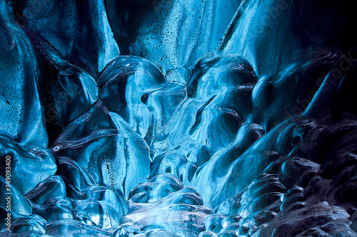 Bilde på lerret Closeup of ice in an ice cave in Iceland
