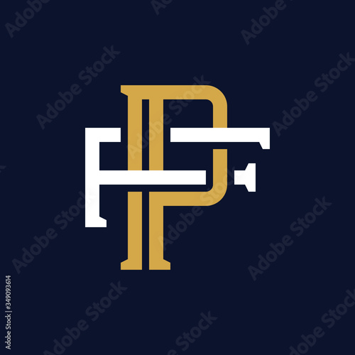 Initial Letter PF FP Monogram Logo Design