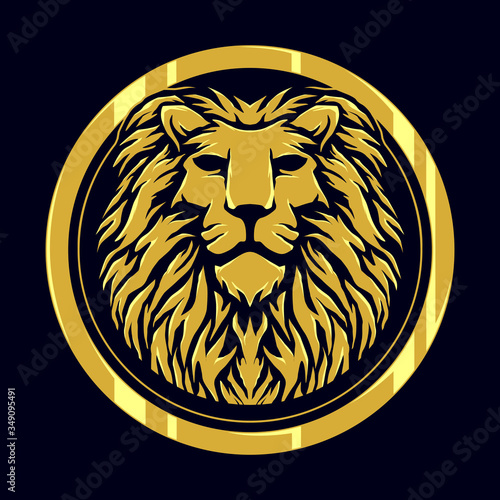 Head lion gold logo