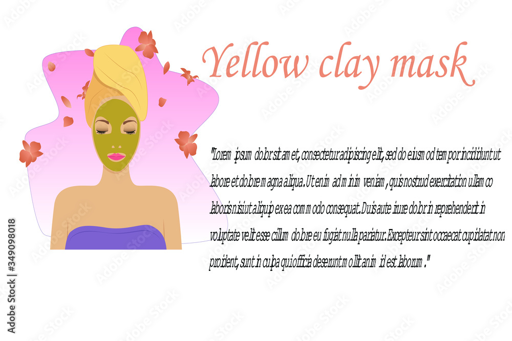 Obraz premium A woman with a clay mask. The concept of recreation, self-care. Beauty treatment. The use of clay for the skin