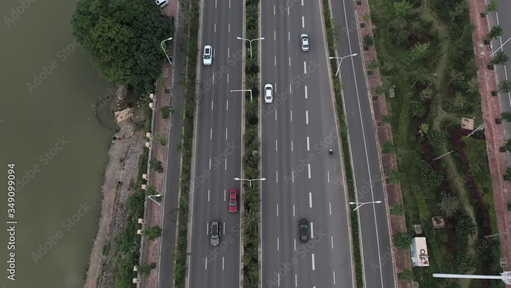 Aerial photos of cars driving in urban lanes in China Aerial photos of cars driving in urban lanes in China