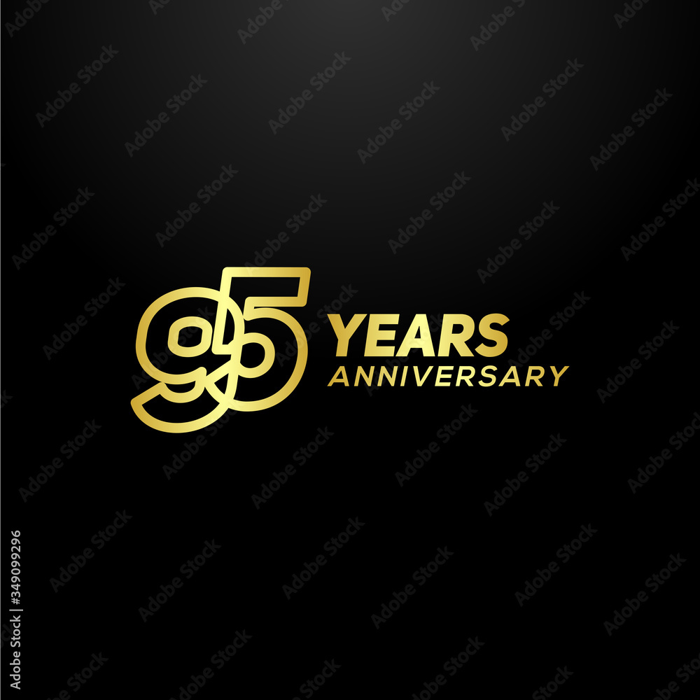 95 Years Anniversary Gold Line Number Vector Design 95 Years Anniversary Gold Line Number Vector Design