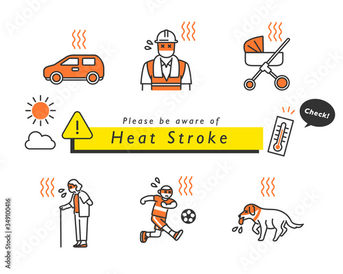 	熱中症注意　アイコンセット
