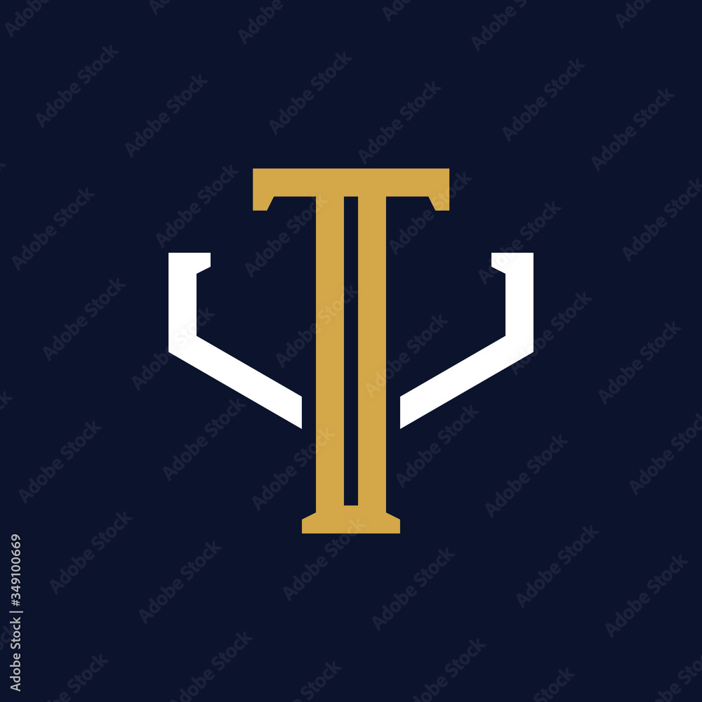 Initial Letter TV VT Monogram Logo Design
