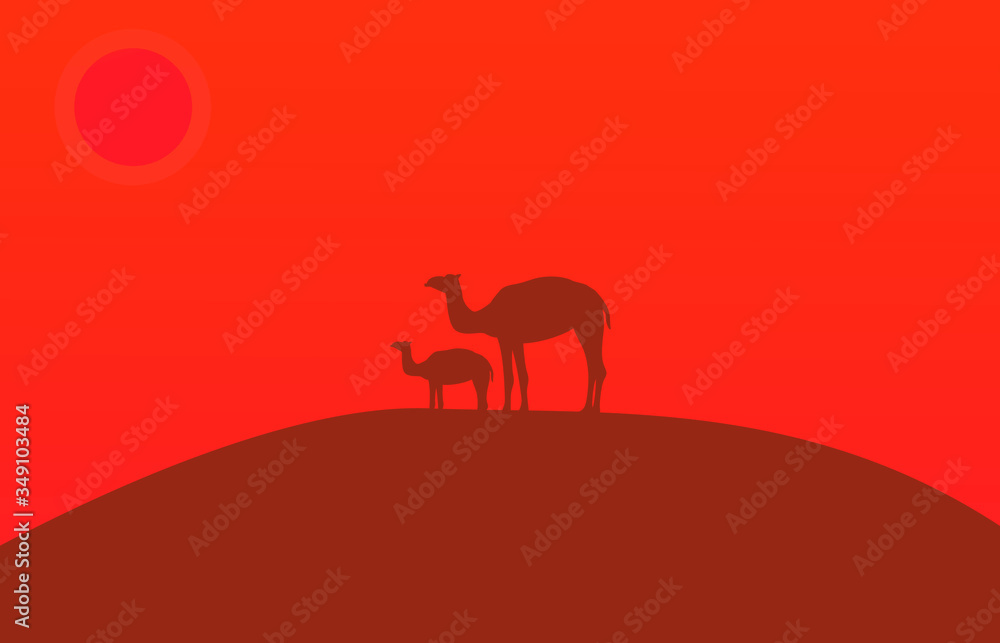 Fototapeta premium Background design illustration of the atmosphere of Ramadan
