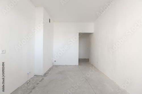 interior of the apartment without decoration in whites colors