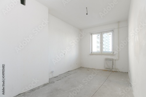 interior of the apartment without decoration in whites colors