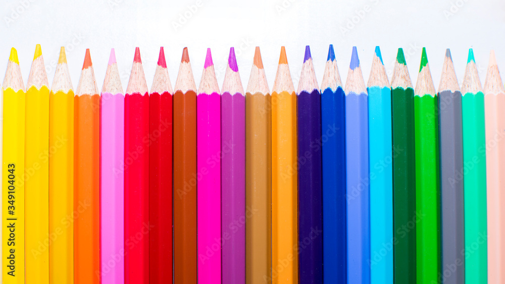 colored pencils isolated on white background colored pencils isolated on white background