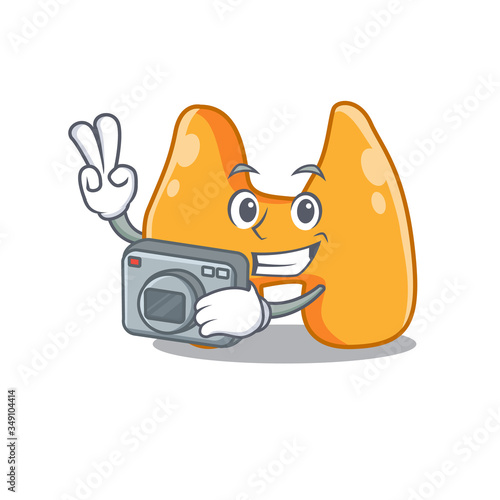 a professional photographer thyroid cartoon picture working with camera
