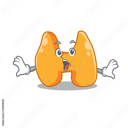 Thyroid mascot design concept having a surprised gesture