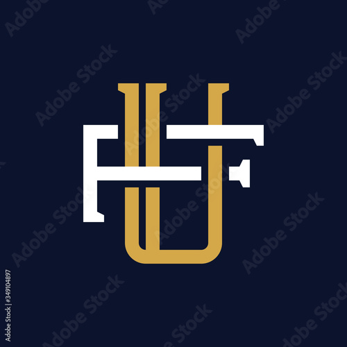 Initial Letter UF FU Monogram Logo Design photo