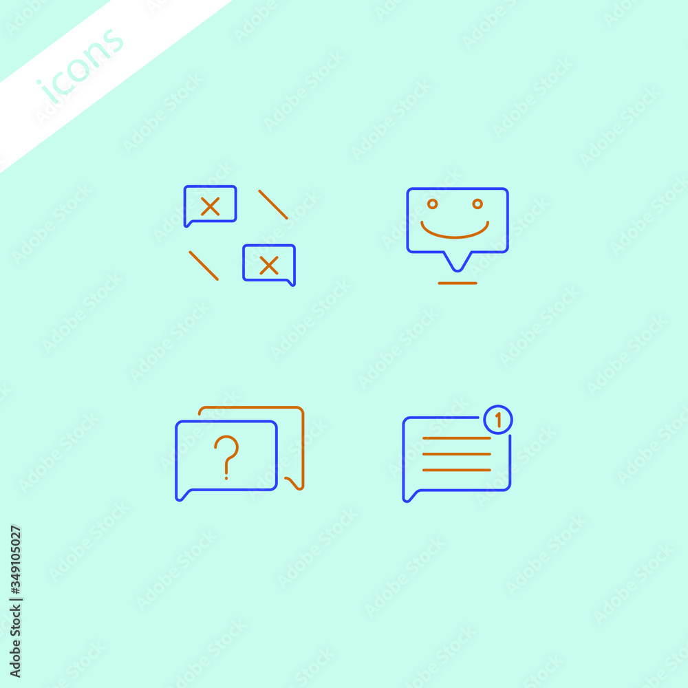 simple vector design collection of message icons simple vector design collection of message icons