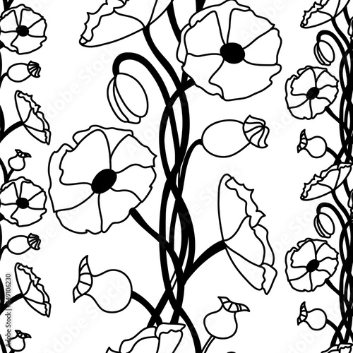 Floral decorative pattern. Maquis. Seamless pattern on a white isolated background