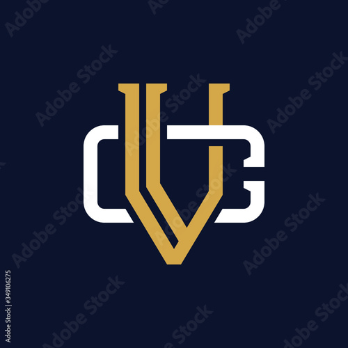 Initial Letter VC CV Monogram Logo Design