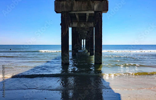 Pier and waves at St. Augustine Beach, Florida