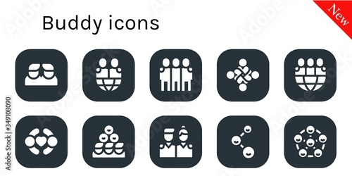 Modern Simple Set of buddy Vector filled Icons