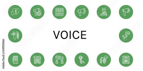 voice simple icons set