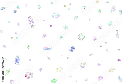 手書き水彩の宝石のイラスト