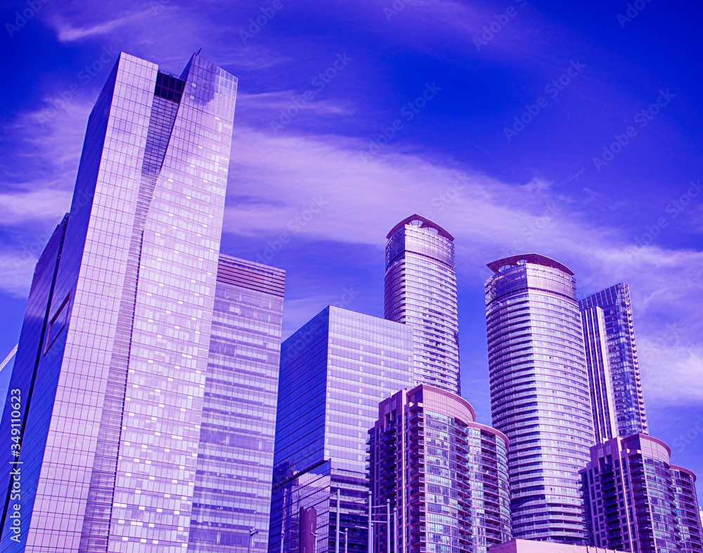 Skyscrapers and office buildings in downtown Toronto financial district Skyscrapers and office buildings in downtown Toronto financial district