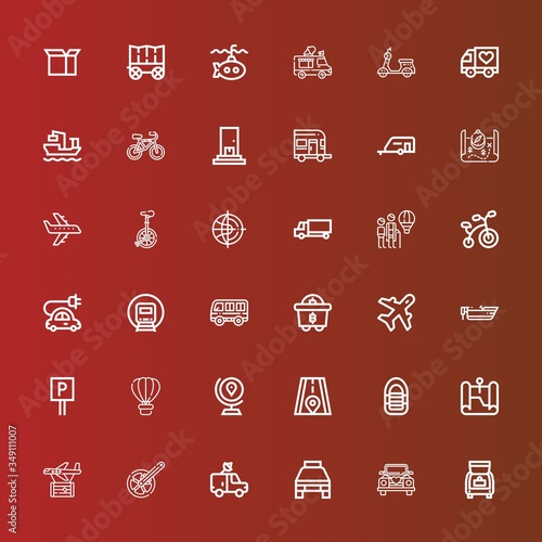 Editable 36 transport icons for web and mobile