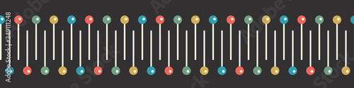 Pins on a dark background seamless border flat vector illustration. Great for sewing tape, scrapbooking paper, clothers tag, scotch tape