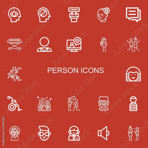 Editable 22 person icons for web and mobile