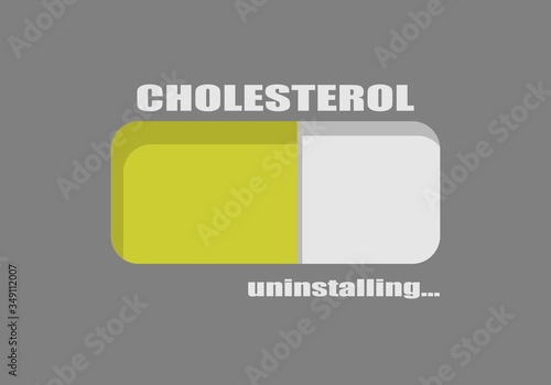 Cholesterol meter. The measuring device icon. Infographic element. Progress or loading bar.