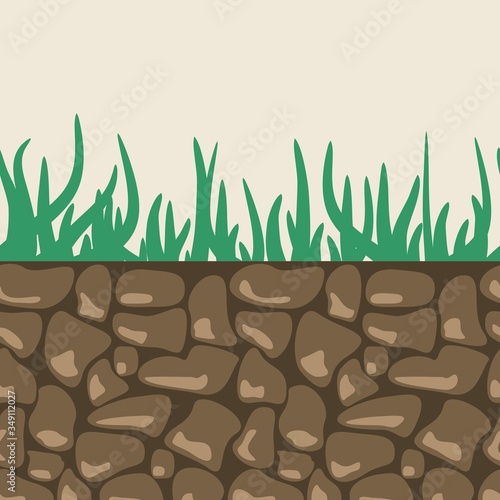 Seamless grounds, soil and grass for ui game