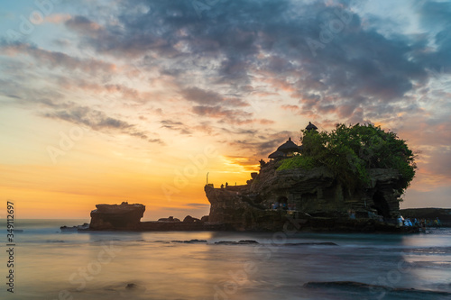 Tanah Lot at sunset. Bali, Indonesia photo