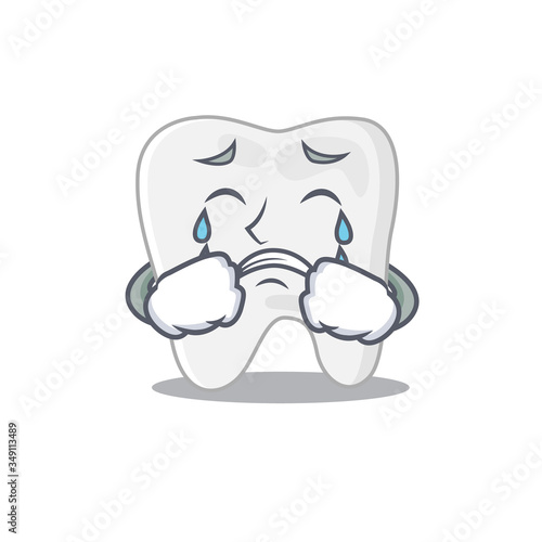 Caricature design of tooth having a sad face
