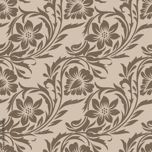 Seamless vector textile floral pattern