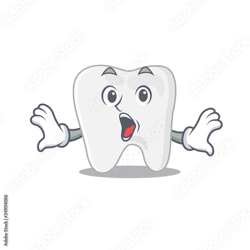 Tooth mascot design concept having a surprised gesture