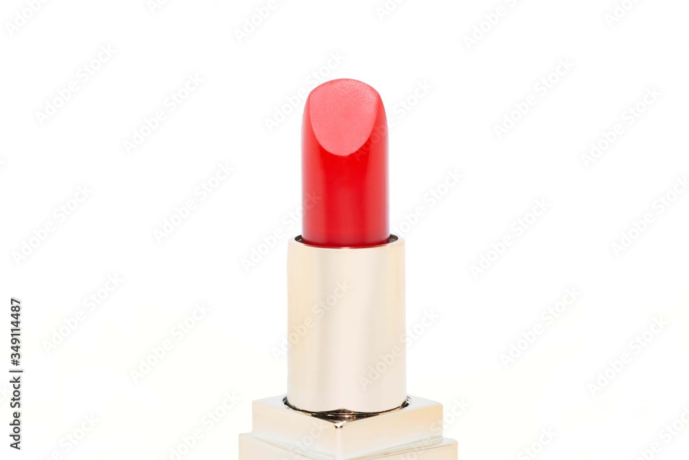 Fototapeta premium Red lipstick isolated on white background