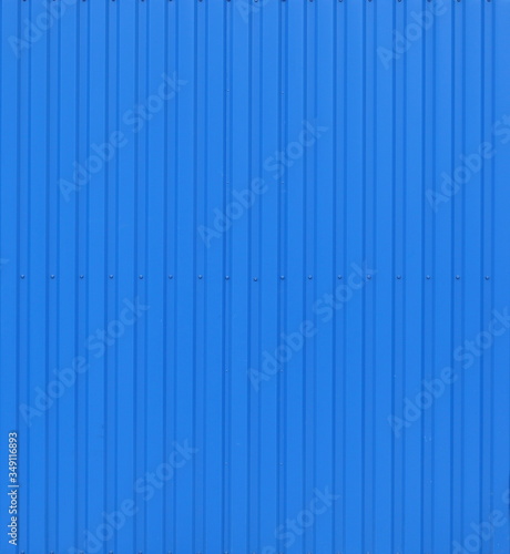 Blue color metal corrugated fence