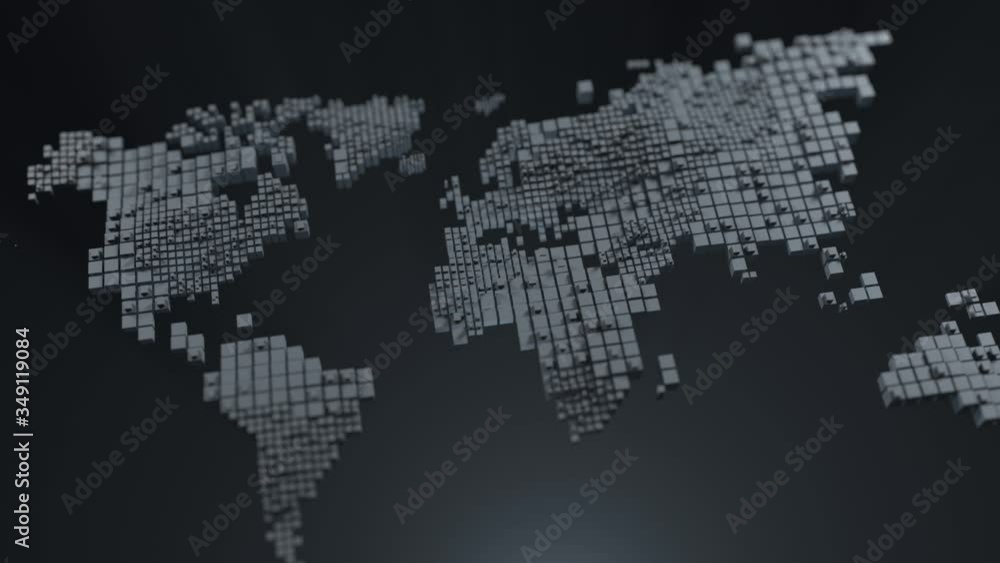 loop animation. pixelated world map with ripple effect