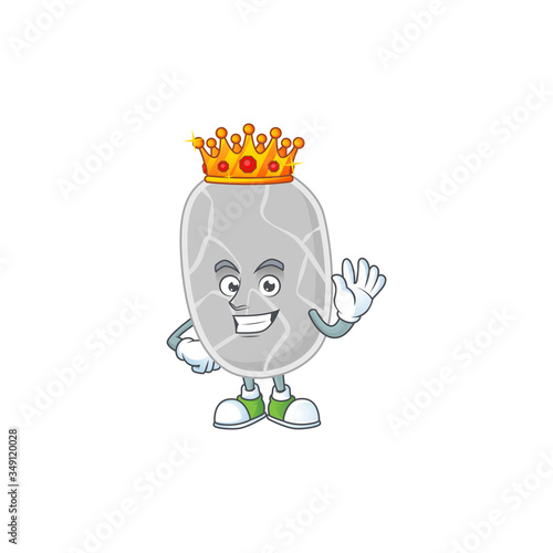 A charming King of nitrospirae cartoon character design with gold crown