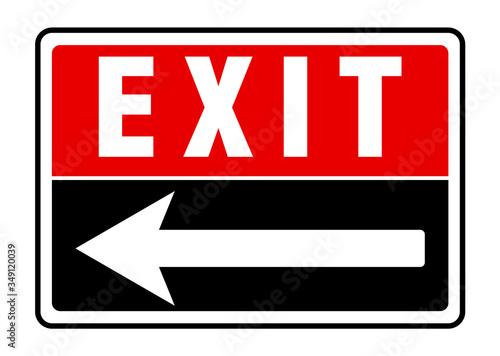 Exit (Left Arrow) Sign, Exit 
