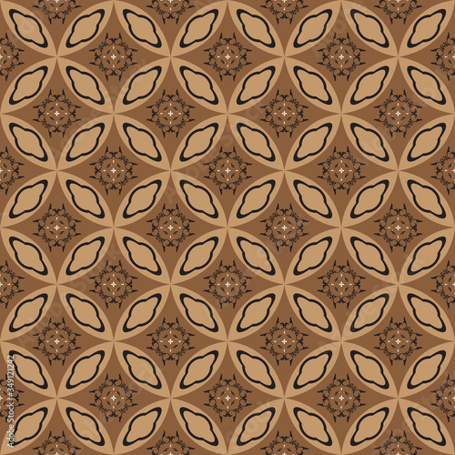 Unique flower motifs design on Traditional java batik with soft brown color design