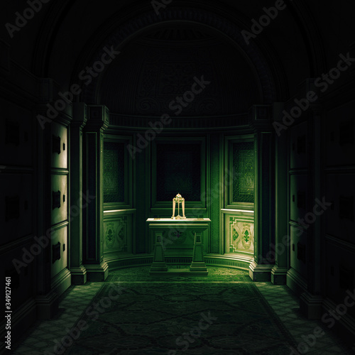 Bilde på lerret 3d rendered crypt interior