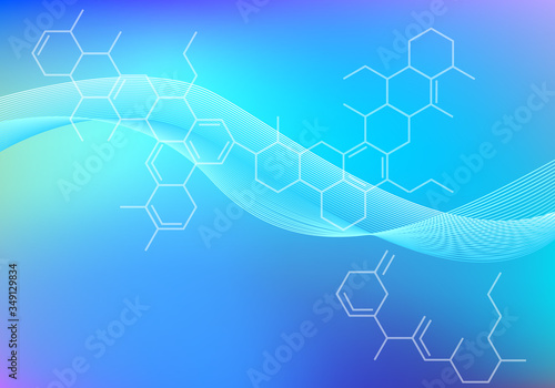 化学式イメージの青いアブストラクト背景
